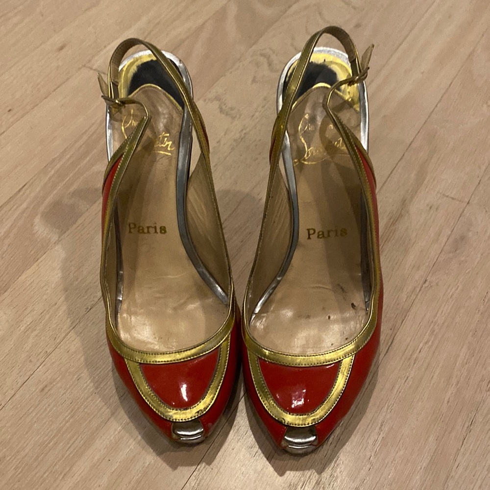Louboutin open toe pumps